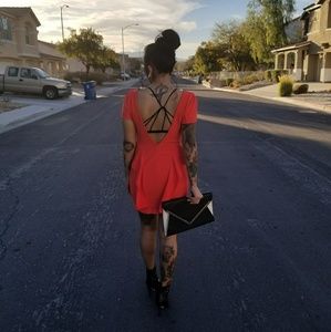 Orange Peplum dress